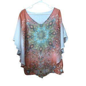 Westport 1962 Size 3X Boho Rhinestone Tank Top Kimono Boho Fairy Pullover
